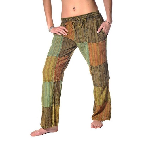 Patchwork pantaloni casual - patchwork,