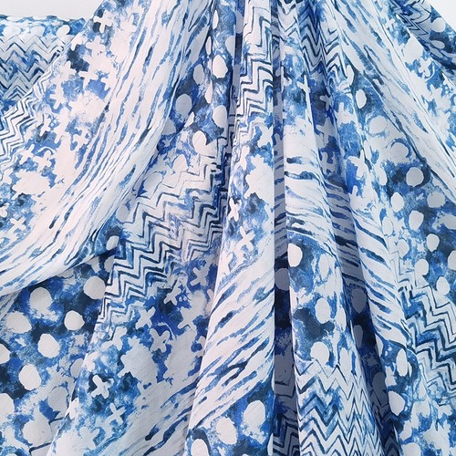 Tessuto cotone seta patchwork